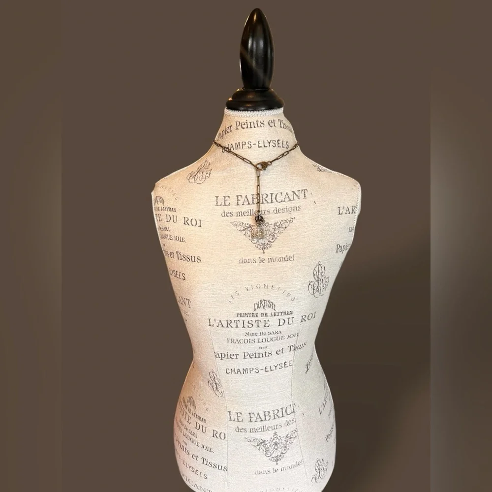 Crown and Cross Pendant Vial with Rhinestones
